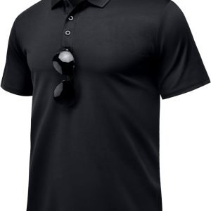 Men's Quick Dry Golf Polo Shirts Active Short Sleeve Lightweight Casual Collared T-Shirt