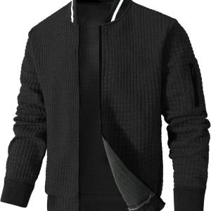 Men's Long Sleeve Quilted Lined Flannel Shirt Jacket with Hood