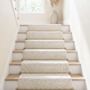 Size Hallway Stair Runner - Choose Your Length - 27 Inches Wide x 99 Feet Long Runner (27" x 99' Runner) Rug - Ivory  Soft Touch, Modern Geometric - Hi-Lo Pile